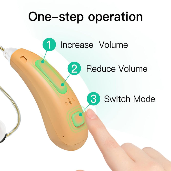 Volume and listening-mode buttons on the EarWell Comfort RIC